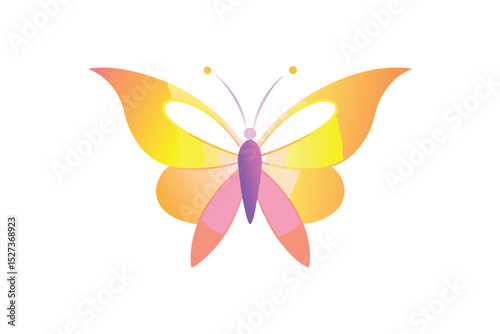 Subtle Glowing Minimal Butterfly Design For A Modern And Sleek Look vector art illustration