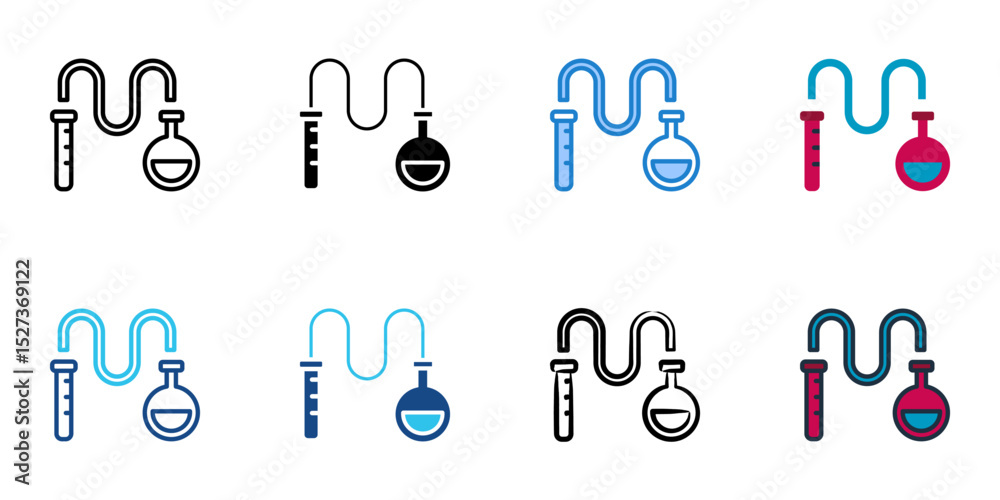 Fototapeta premium Chemistry icon set multiple style collection 