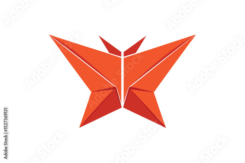 Japanese Origami Butterfly Design With Crisp Folds And Paper Art vector art illustration