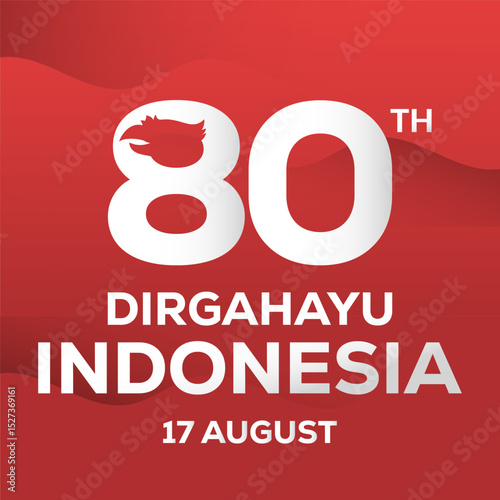 80th indonesia independence day illustration design