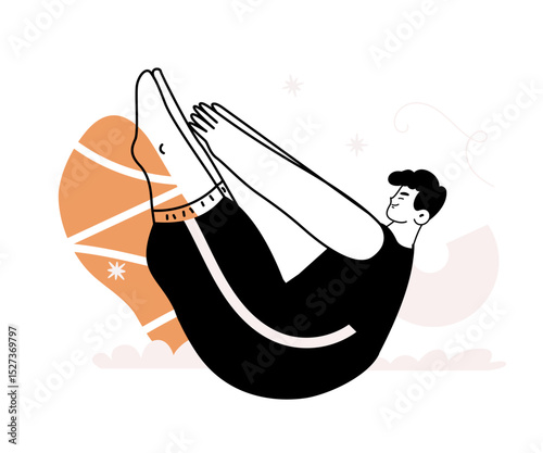 Man doing yoga for wellness