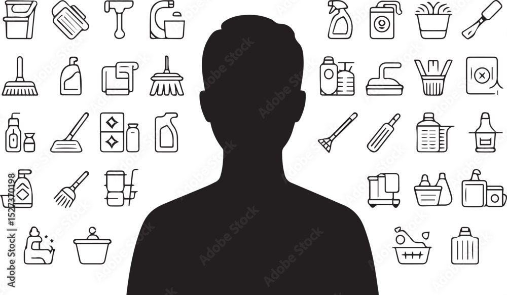 Cleaning supplies and tools for housekeeping services Cleaning supplies and tools for housekeeping services