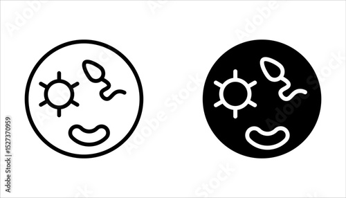 Simple set of virus and bacteria icons. Premium quality objects. Vector signs isolated on a white background.