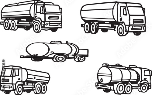 set of liquid trucks vector illustration