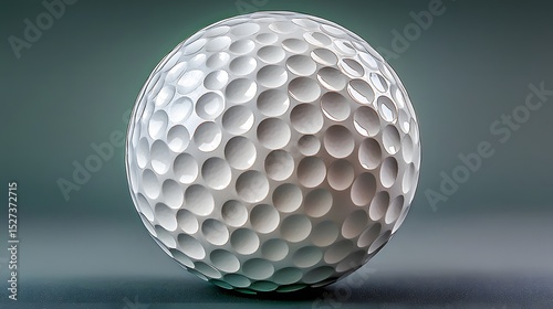 Close-Up of a White Golf Ball with Dimples on a Soft Background