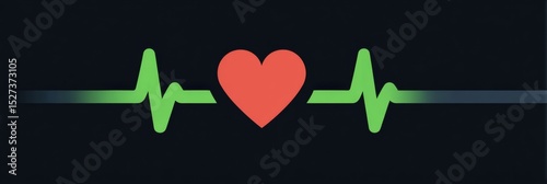 Digital Heart Rate Meter Displaying Calming Visuals as Kind Messages Appear in a Serene Environment With an Empty Top Section for Additional Content