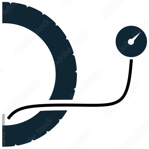Inflate tire icon vector for vehicle maintenance and safety, showing air filling. It's perfect for tire shops, roadside assistance, and automotive service.