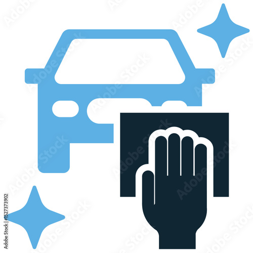 Car cleaning icon vector for automotive detailing, washing, and maintenance services. It's perfect for illustrating car care, hygiene, and pristine vehicle appearance.