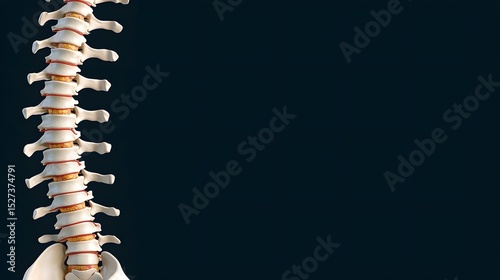 Anatomical Model of Human Spine with Vertebrae and Intervertebral Discs