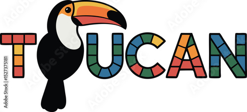 Colorful toucan logo design