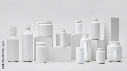 Modern White Packaging Display for Health and Wellness Products