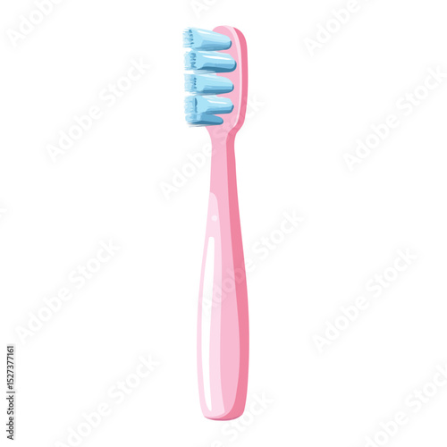 2D flat vector illustration of Toothbrush, isolated on a white background.