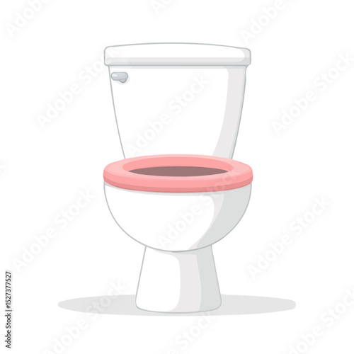 2D flat Toilet Seat vector illustration, isolated on a white background.