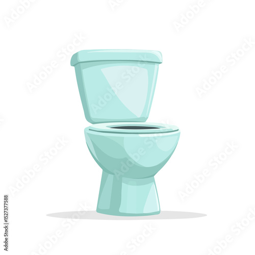 2D flat Toilet vector illustration, isolated on a white background.
