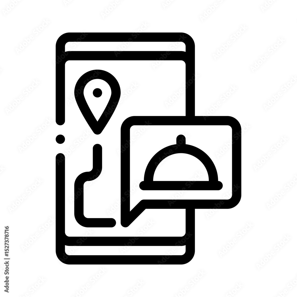 Fototapeta premium food delivery app line icon