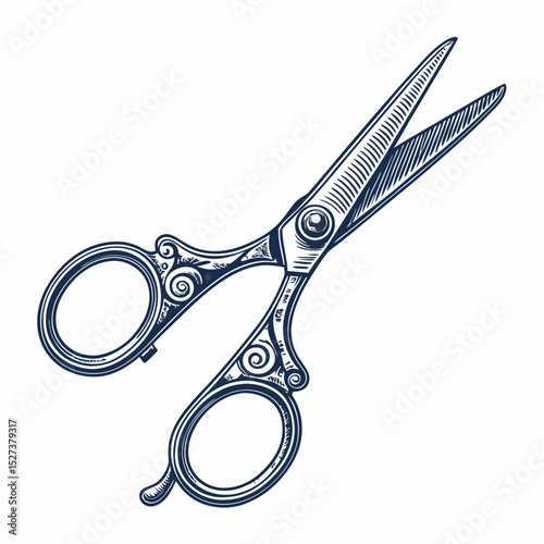 Create a vector illustration of bold, black stroke shears; sharp, detailed blades; closed position; clean lines; high resolution; professional style.