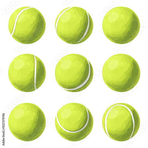 Tennis Balls 2D flat vector illustration, isolated on a white background.