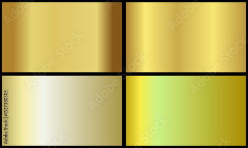 metallic gold color gradient set	