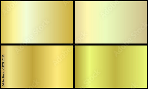 metallic gold color gradient set	