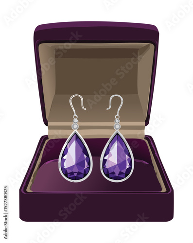 Precious Purple Gemstone Earrings Display