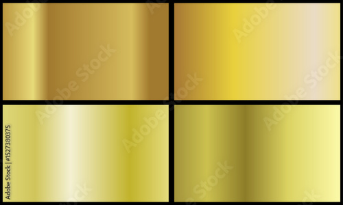 metallic gold color gradient set	