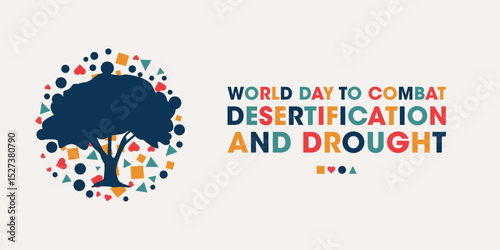 World Day to Combat Desertification and Drought, Colorful Poster, Banner Design Template.