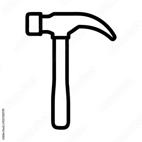 Claw hammer icon in black outline style on white background