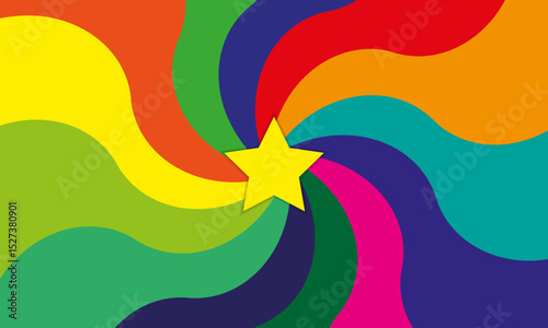 Rainbow colored background, and stars in the middle. Good for kid's theme.