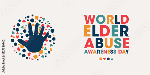 World Elder Abuse Awareness Day, Colorful Poster, Banner Design Template.