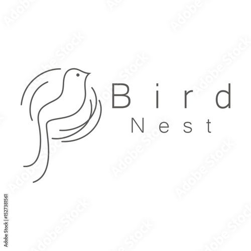bird nest logo icon illustration design template, for bird farm, bird business, bird house, bird conservation with modern minimalist vector concept