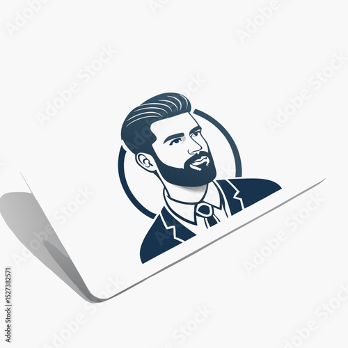 Create a bold, vector profile avatar illustration with a thick stroke outline, suitable for a website or app icon.  Emphasis on clean lines and strong silhouette.