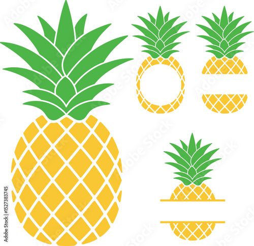 Pineapple Monograms isolated on white background