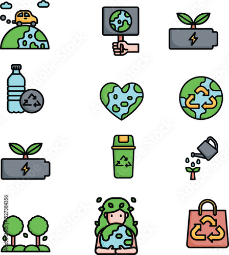 Eco-Friendly Icons A Collection of Sustainable Living Illustrations for Websites and Applications