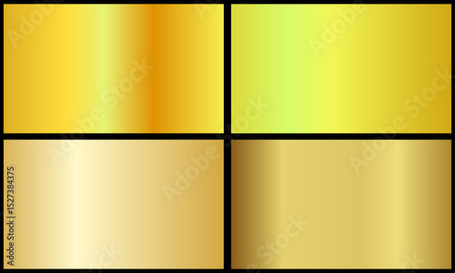 metallic gold color gradient set	