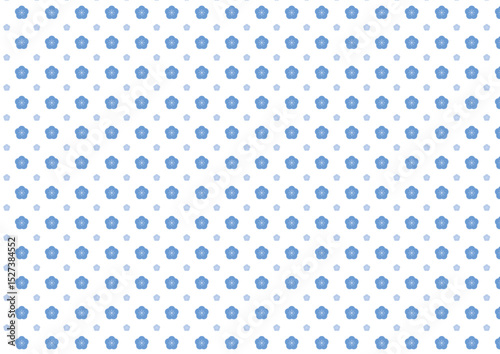 【日本の伝統模様】梅のシームレスパターン（青系） / Ume – Japanese Traditional plum blossom Pattern (Blue Tones)