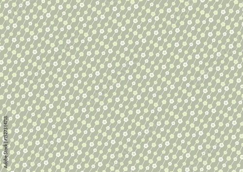 【日本の伝統模様】梅のシームレスパターン（緑系） / Ume – Japanese Traditional plum blossom Pattern (Green Tones)