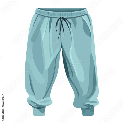 2D flat Sweatpants illustration vector, isolated on a white background.