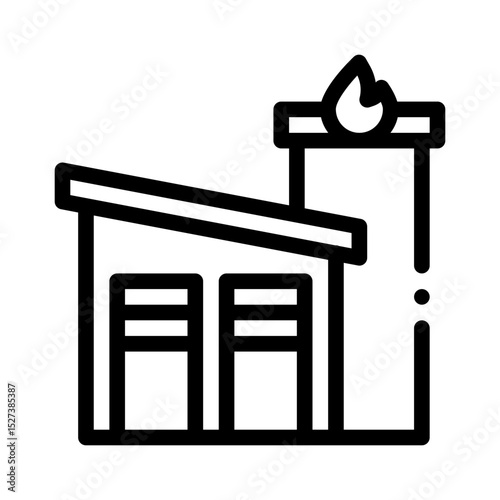 fire station line icon