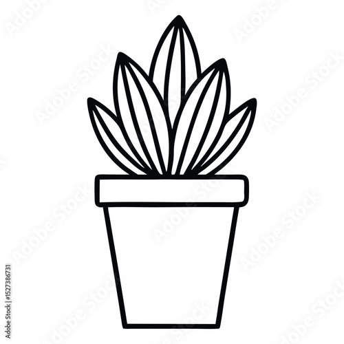 Linear monochrome vector illustration. white background. Small trees and shrubs ,