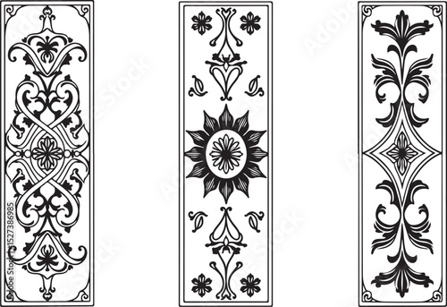 Artistic Bloom and Scroll Pattern for Wall Art

