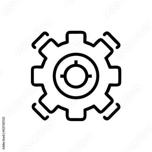Gear icon in simple linear style representing settings concept, Photographer's Day  