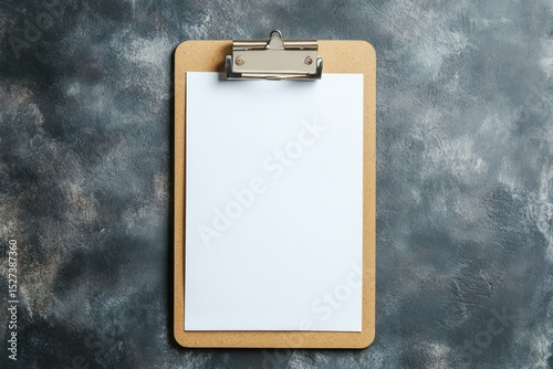 Clipboard, blank page, textured, muted background