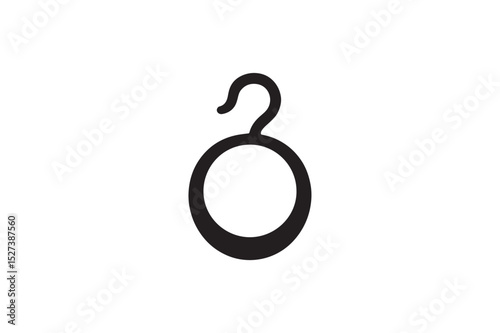 Ear ring silhouette on white background.01