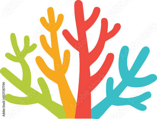 colorful coral sea vector illustration	

