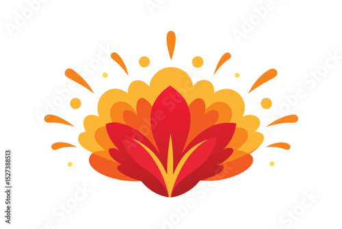 Artistic bloom explosion of vibrant petals graceful vector art illustration