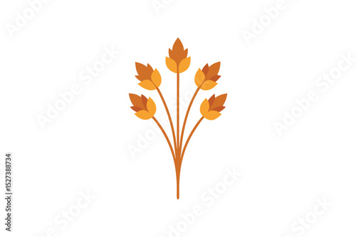 Dried flower composition with natural rustic texture vector art illustration