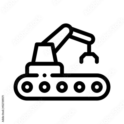 industrial robot line icon