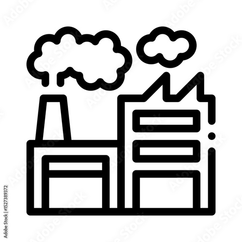 factory pollution line icon