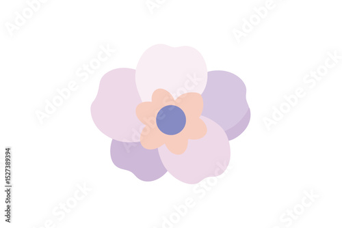 Soft pastel anemone with delicate color palette vector art illustration
