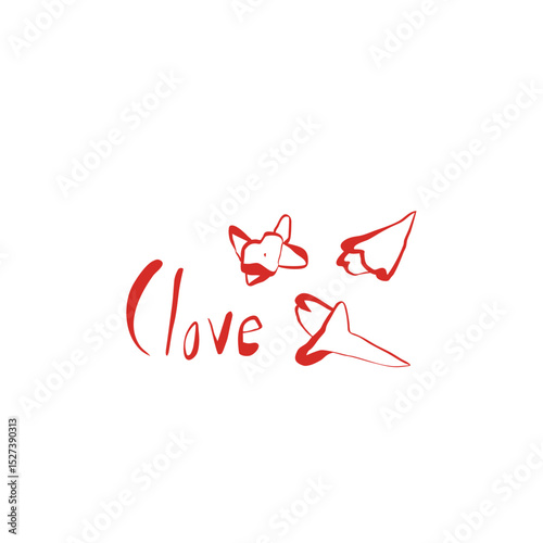 red clove spice doodle sketch on white background with handwritten text simple natural vector illustration